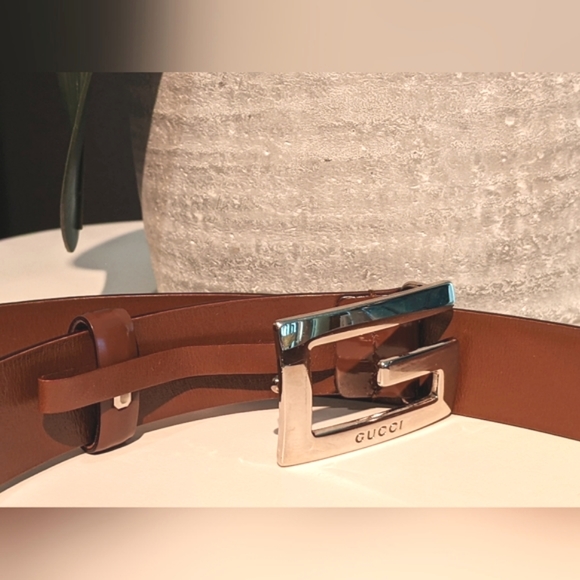 GUCCI VINTAGE LEATHER BELT - Picture 5 of 6